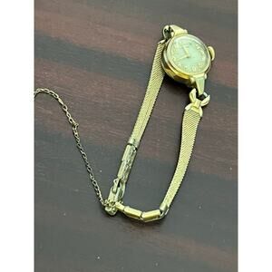 VTG Hamilton Ladies Wrist Watch 10K Gold Filled Art Deco Mesh Bracelet Untested